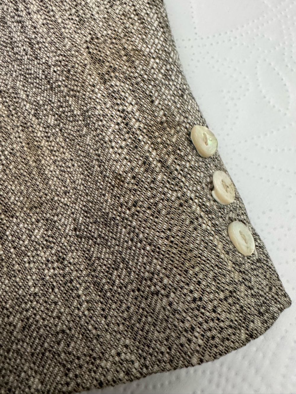 Vintage Christian Dior The Suit Longline Blazer Size 8 Rayon Linen Neutral USA - Picture 12 of 14